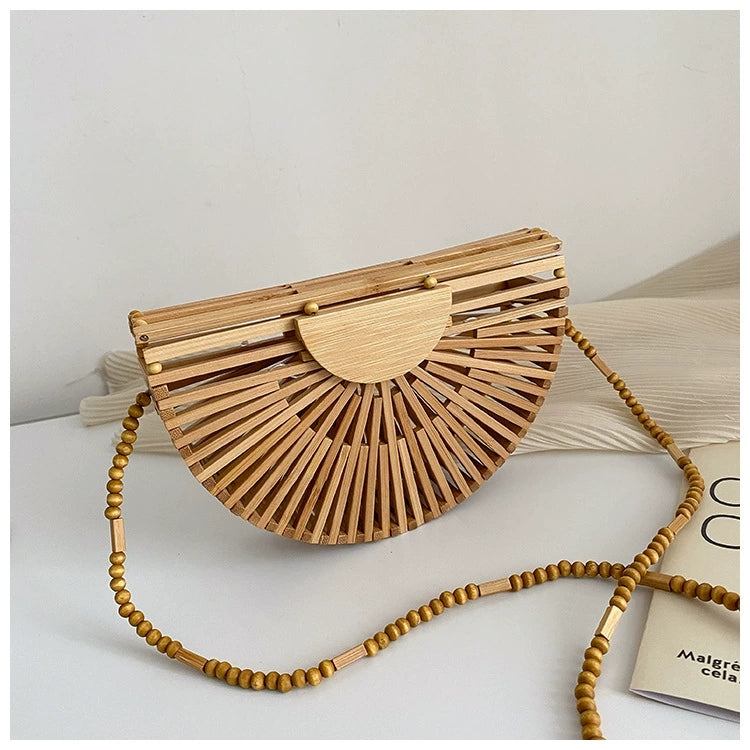 Handmade hollow bamboo bag cylindrical strip