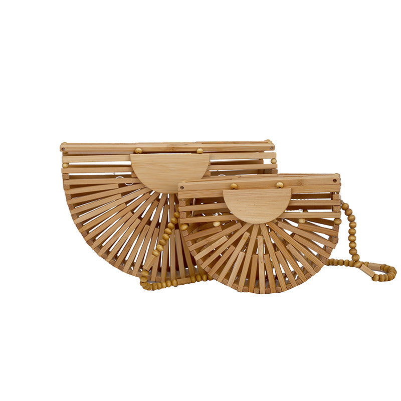 Handmade hollow bamboo bag cylindrical strip