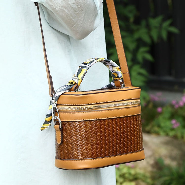 Handmade bamboo leather bag