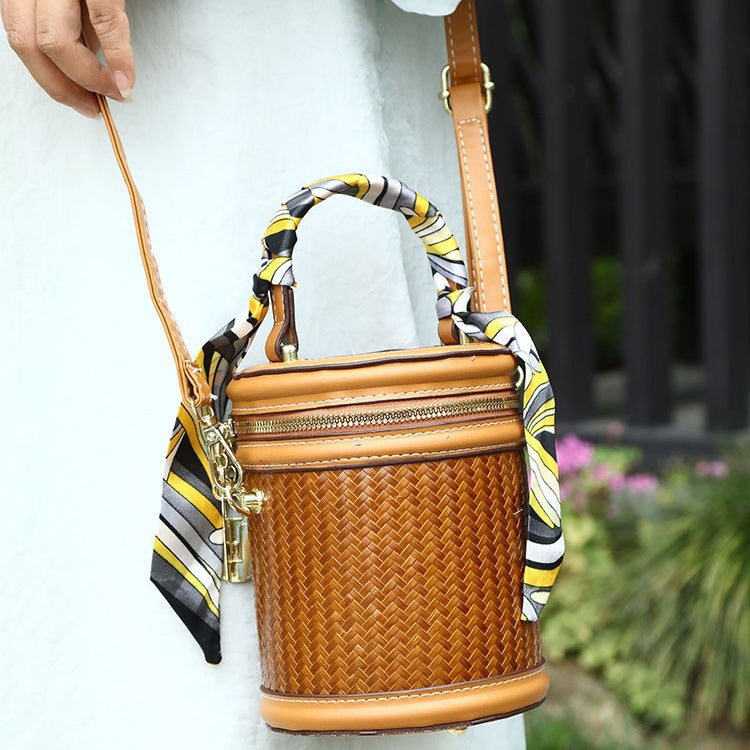 Handmade bamboo leather bag